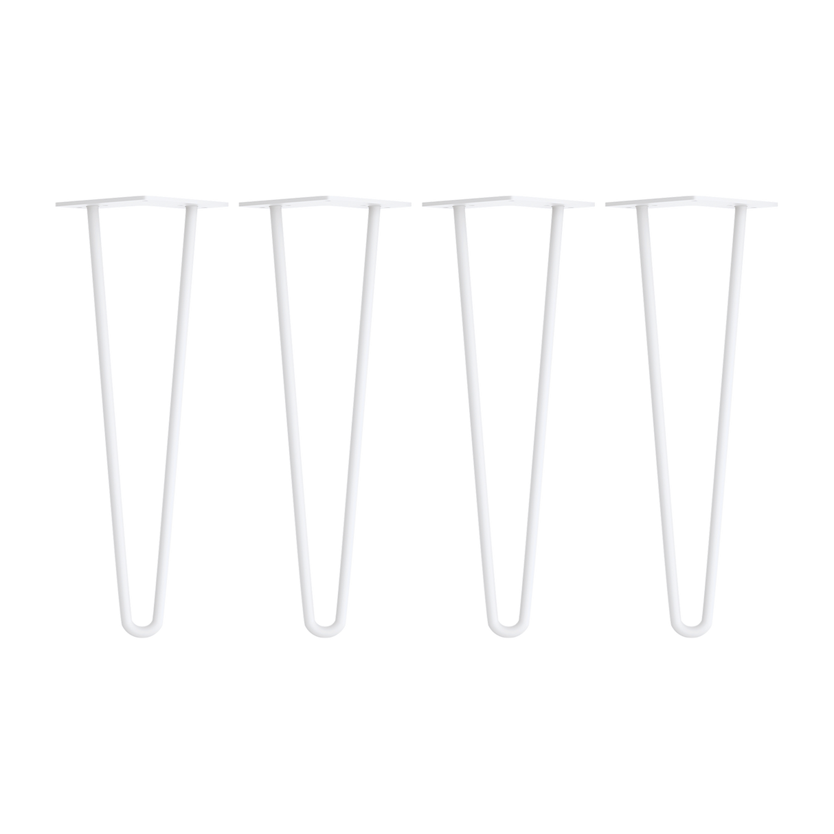 Set of 4 Industrial Retro Hairpin Table Legs 12mm Steel Bench Desk - 41cm White
