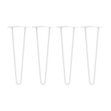 Set of 4 Industrial Retro Hairpin Table Legs 12mm Steel Bench Desk - 41cm White - Side View