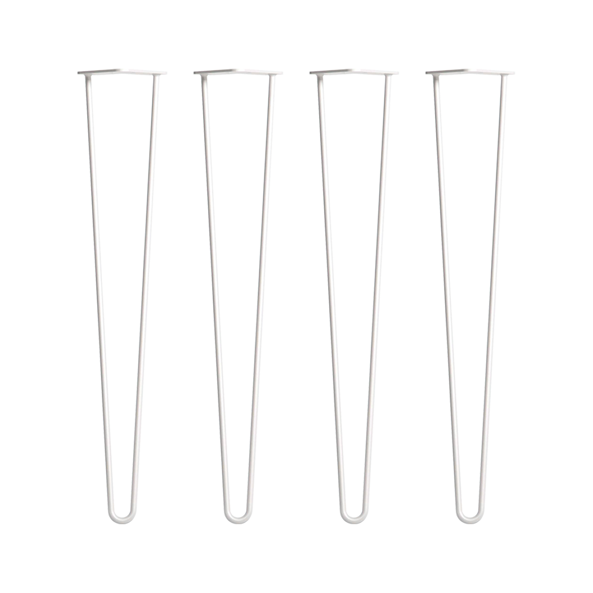 Set of 4 Industrial Retro Hairpin Table Legs 12mm Steel Bench Desk - 71cm White