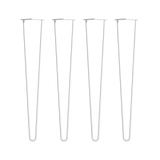 Set of 4 Industrial Retro Hairpin Table Legs 12mm Steel Bench Desk - 71cm White - Top-Down View