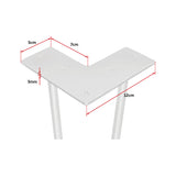 Set of 4 Industrial Retro Hairpin Table Legs 12mm Steel Bench Desk - 71cm White - 45-Degree Angle