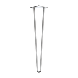 Set of 4 Chrome Retro Hairpin Table Legs 12mm Steel Bench Desk - 41cm - Top-Down View