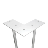 Set of 4 Chrome Retro Hairpin Table Legs 12mm Steel Bench Desk - 71cm