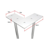 Set of 4 Chrome Retro Hairpin Table Legs 12mm Steel Bench Desk - 71cm