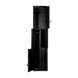 Black Two-Door L-shaped Office Gym Shed Storage Lockers - Rear View