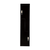 Black Two-Door L-shaped Office Gym Shed Storage Lockers - Side View
