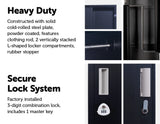 Black Two-Door L-shaped Office Gym Shed Storage Lockers - Top-Down View