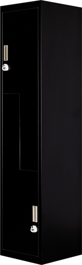 Black Two-Door L-shaped Office Gym Shed Storage Lockers - 45-Degree Angle