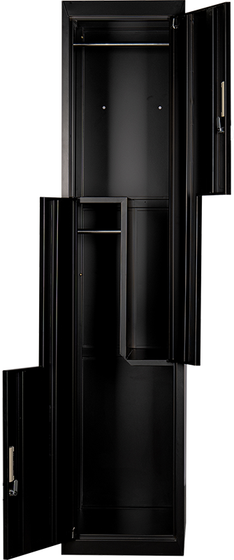 Black Two-Door L-shaped Office Gym Shed Storage Lockers