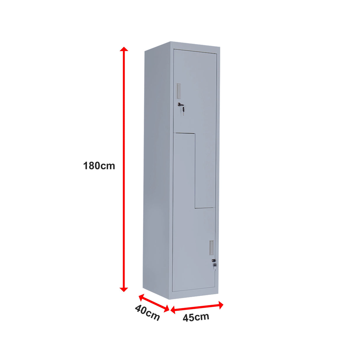 Grey Two-Door L-shaped Office Gym Shed Storage Lockers