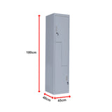 Grey Two-Door L-shaped Office Gym Shed Storage Lockers