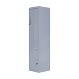 Grey Two-Door L-shaped Office Gym Shed Storage Lockers - Side View