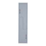 Grey Two-Door L-shaped Office Gym Shed Storage Lockers - Top-Down View