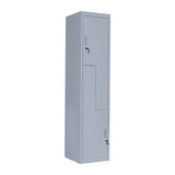 Grey Two-Door L-shaped Office Gym Shed Storage Lockers - Rear View