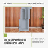 Grey Two-Door L-shaped Office Gym Shed Storage Lockers - Extra Image