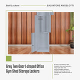 Grey Two-Door L-shaped Office Gym Shed Storage Lockers - Extra Image