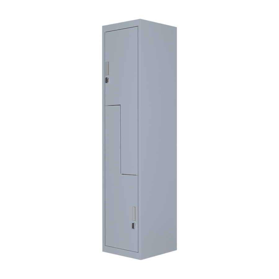 Grey Two-Door L-shaped Office Gym Shed Storage Lockers