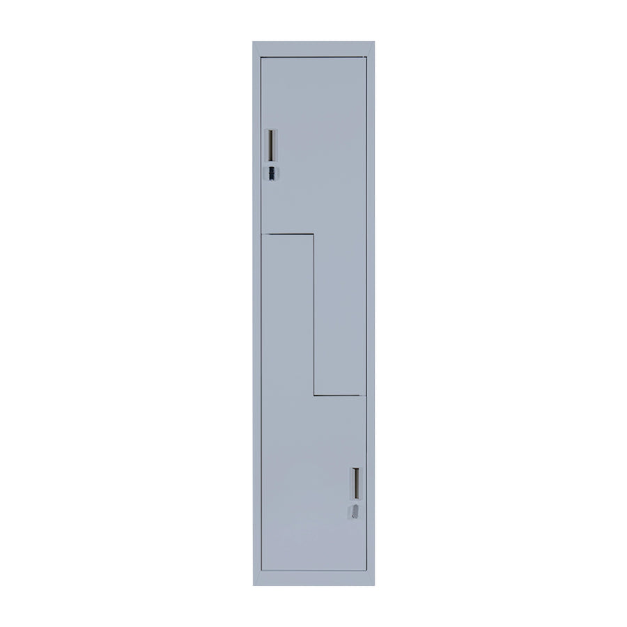Grey Two-Door L-shaped Office Gym Shed Storage Lockers