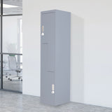 Grey Two-Door L-shaped Office Gym Shed Storage Lockers