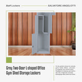Grey Two-Door L-shaped Office Gym Shed Storage Lockers - Extra Image