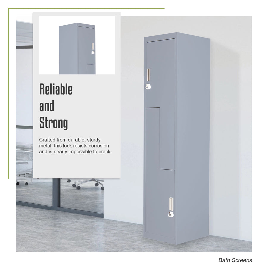 Grey Two-Door L-shaped Office Gym Shed Storage Lockers