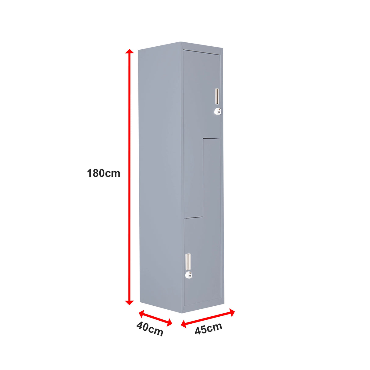 Grey Two-Door L-shaped Office Gym Shed Storage Lockers