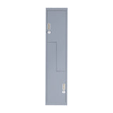 Grey Two-Door L-shaped Office Gym Shed Storage Lockers - Side View