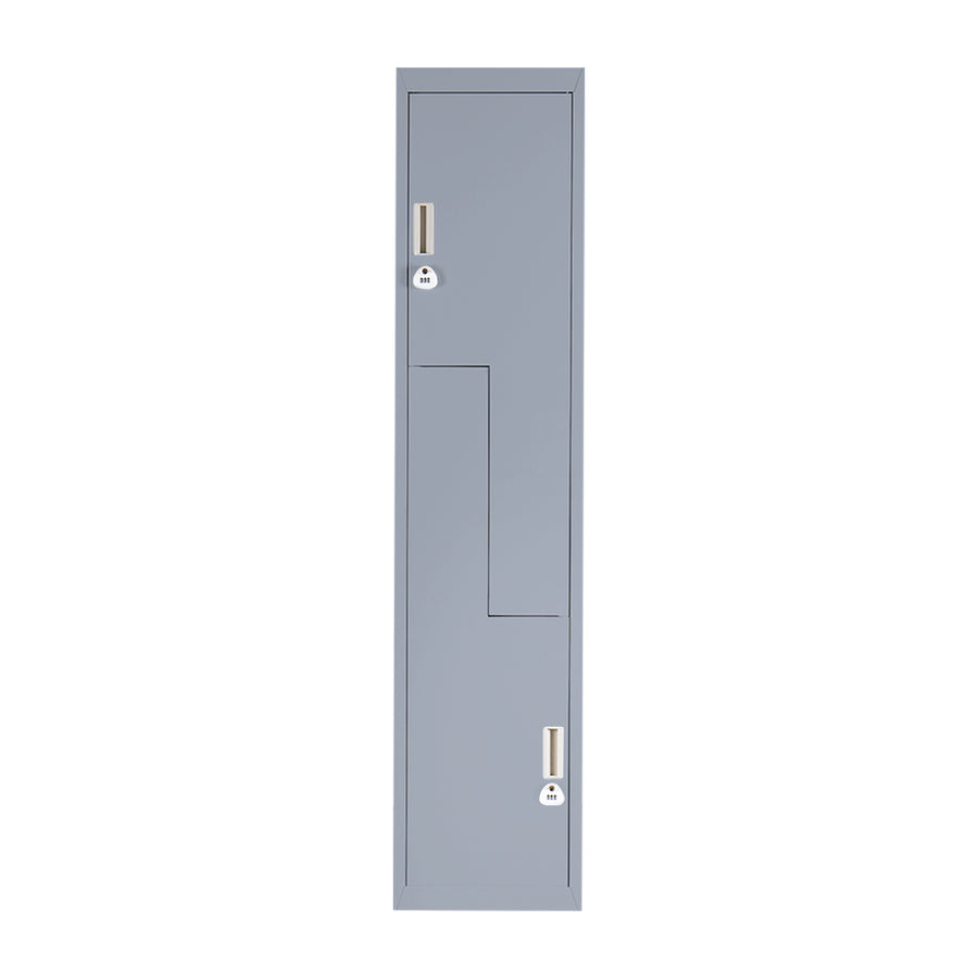 Grey Two-Door L-shaped Office Gym Shed Storage Lockers