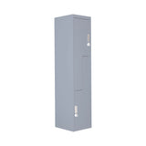 Grey Two-Door L-shaped Office Gym Shed Storage Lockers - Top-Down View