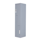 Grey Two-Door L-shaped Office Gym Shed Storage Lockers - Rear View