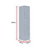 Grey Two-Door L-shaped Office Gym Shed Storage Lockers