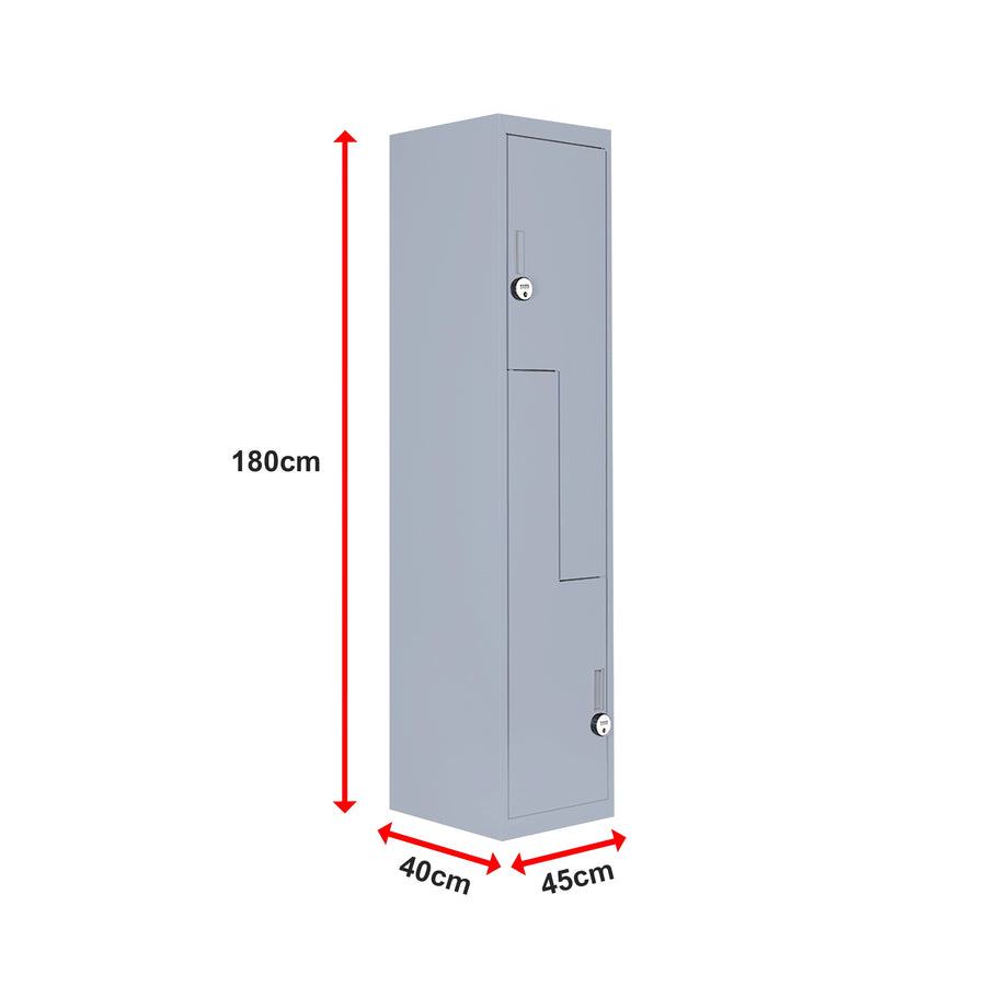 Grey Two-Door L-shaped Office Gym Shed Storage Lockers