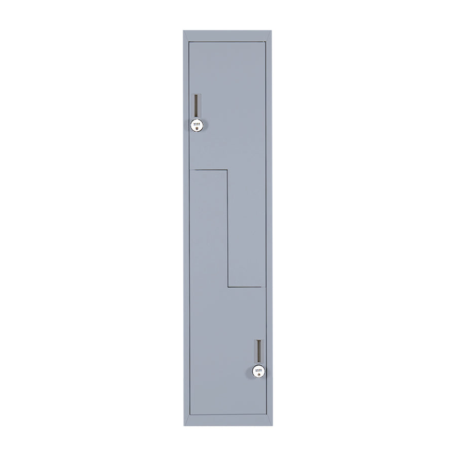 Grey Two-Door L-shaped Office Gym Shed Storage Lockers