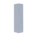 Grey Two-Door L-shaped Office Gym Shed Storage Lockers - Top-Down View