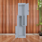 Grey Two-Door L-shaped Office Gym Shed Storage Lockers