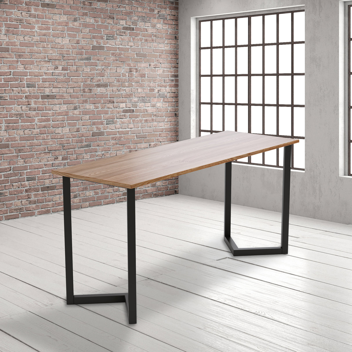 V Shaped Table Bench Desk Legs Retro Industrial Design Fully Welded - Black