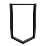 V Shaped Table Bench Desk Legs Retro Industrial Design Fully Welded - Black - Top-Down View