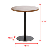 Steel Round 45cm Restaurant Cafe Office Table Base Leg - Close-Up Angle
