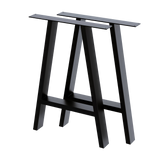 2x Rustic Dining Table Legs Steel Industrial Vintage 71cm - Black - Top-Down View