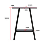 2x Rustic Dining Table Legs Steel Industrial Vintage 71cm - Black - Extra Image