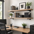 20cm Floating Shelf Brackets Industrial Metal Shelving Supports 4-Pack - Black