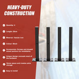 20cm Floating Shelf Brackets Industrial Metal Shelving Supports 4-Pack - Black - Extra Image