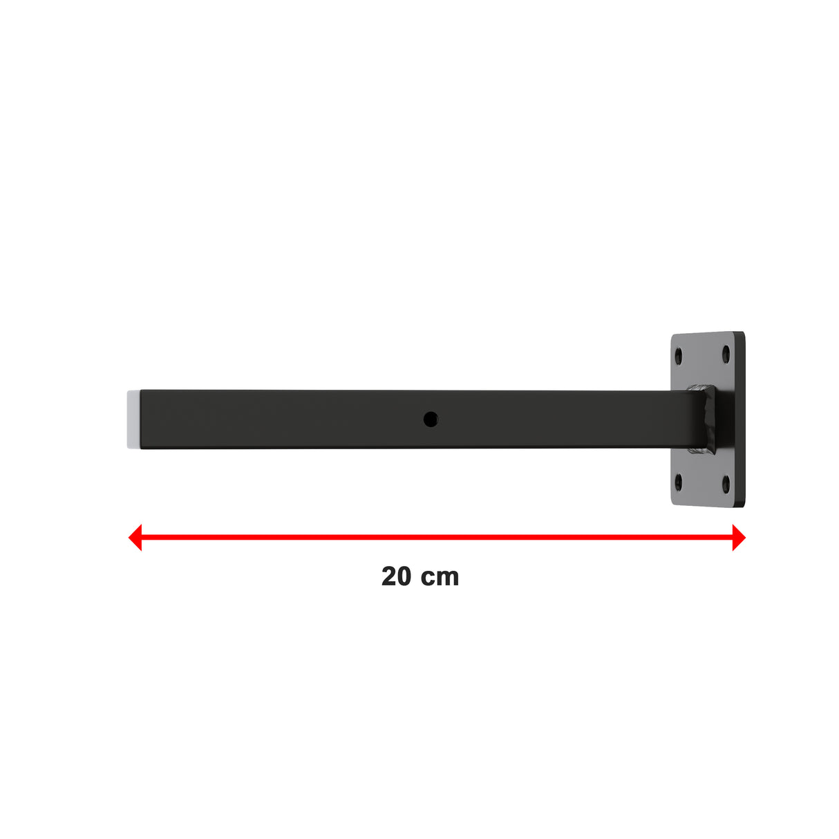 20cm Floating Shelf Brackets Industrial Metal Shelving Supports 4-Pack - Black