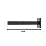 20cm Floating Shelf Brackets Industrial Metal Shelving Supports 4-Pack - Black - Extra Image