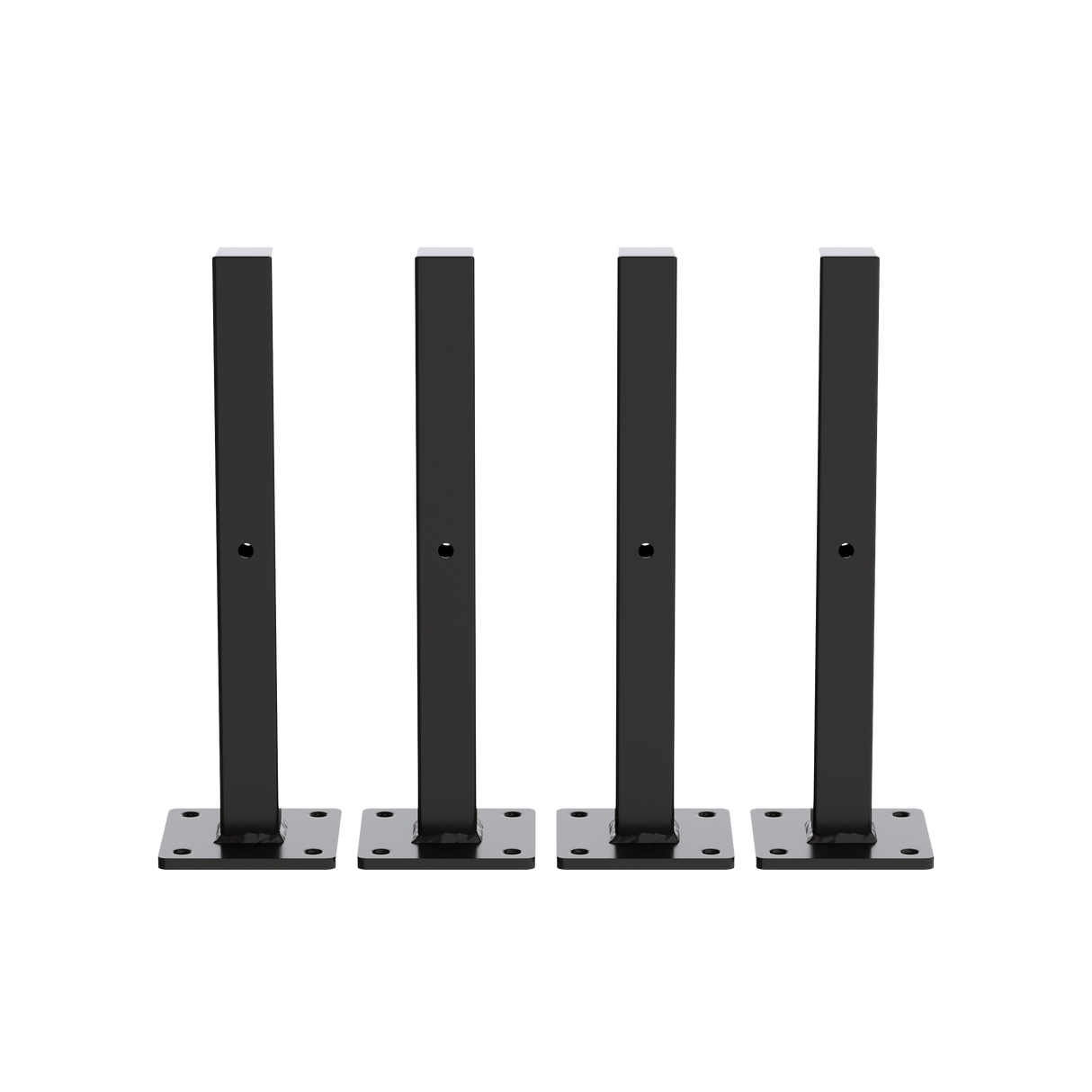 20cm Floating Shelf Brackets Industrial Metal Shelving Supports 4-Pack - Black