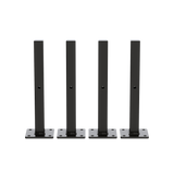 20cm Floating Shelf Brackets Industrial Metal Shelving Supports 4-Pack - Black