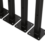 20cm Floating Shelf Brackets Industrial Metal Shelving Supports 4-Pack - Black