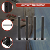 20cm Floating Shelf Brackets Industrial Metal Shelving Supports 4-Pack - Black