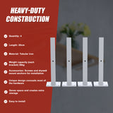 20cm Floating Shelf Brackets Industrial Metal Shelving Supports 4-Pack - White - Extra Image