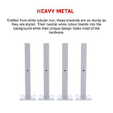 20cm Floating Shelf Brackets Industrial Metal Shelving Supports 4-Pack - White - Extra Image